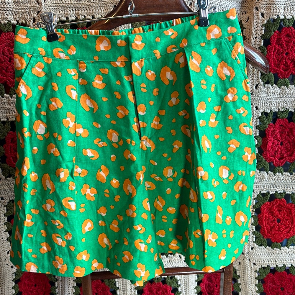 NWOT Tabitha Brown for Target Bright Green Orange and Pink Leopard Print Shorts